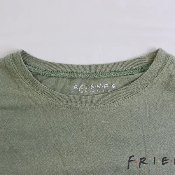 Friends TV Show Women's S Green Graphic Print Long Sleeve 100% Cotton Shirt