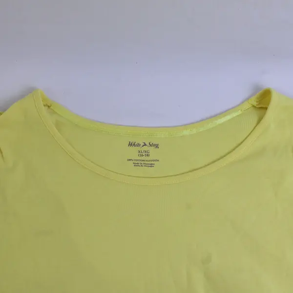 White Stag Yellow Boat Neck Short-Sleeved T-Shirt Women's XL 16-18