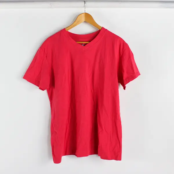 Lot of 2 Garland V-Neck Short-Sleeved T-Shirts Women's XL Teal and Coral Red