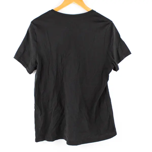  Time And Tru Solid Black Short-Sleeved T-Shirt Women's XL