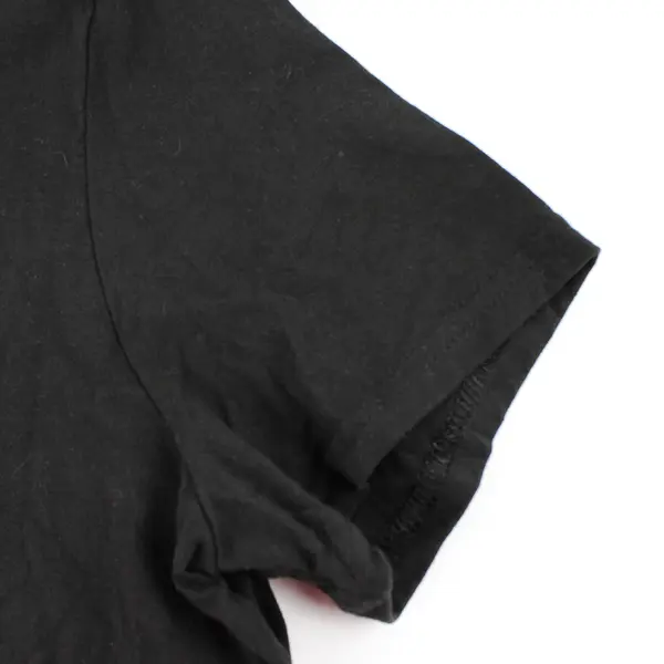  Time And Tru Solid Black Short-Sleeved T-Shirt Women's XL