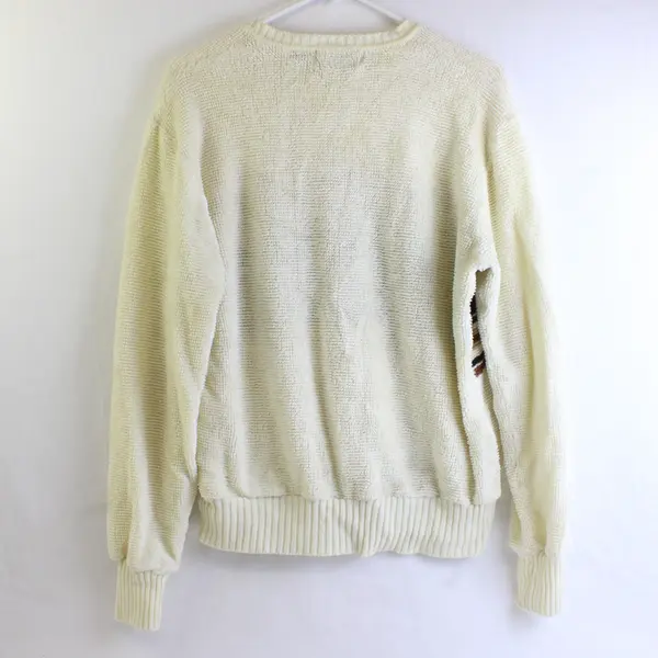 Vintage Eiffel LA Adult XL Multicolor Chenille Knit Long Sleeve V-Neck Sweater