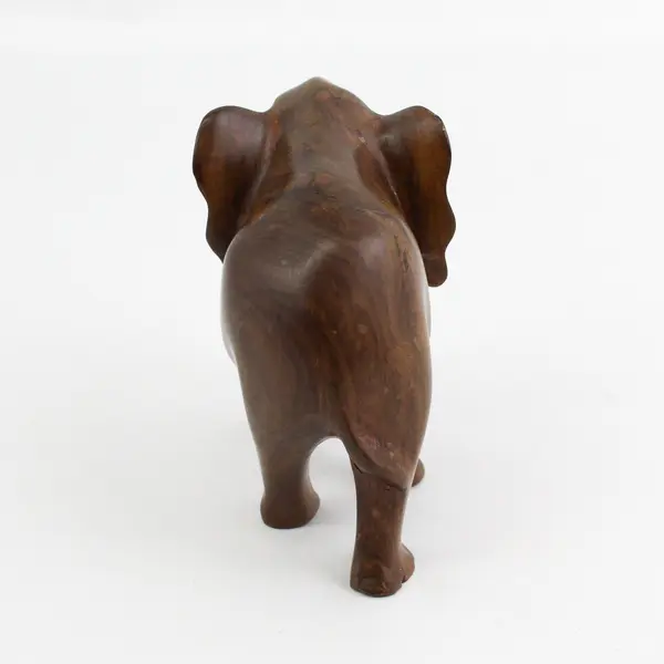 Hand Carved Solid Wood Elephant Figurine South Africa  4.75 " Missing Tusks