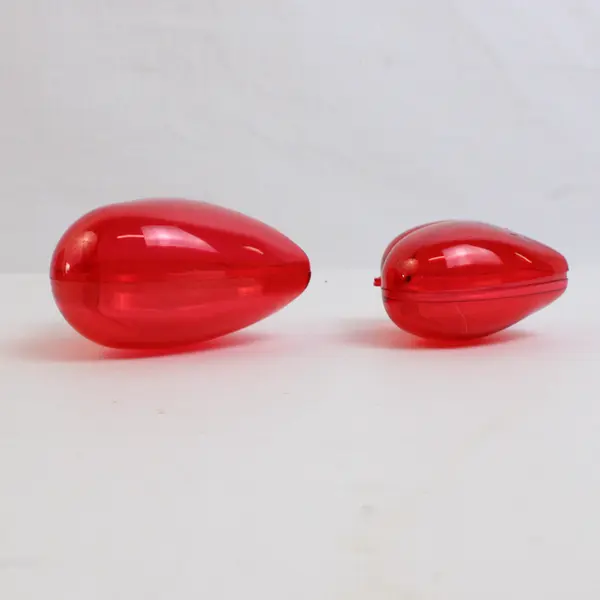 Lot of 31 Red Clear Plastic Heart-Shaped Capsule Ornaments Valentine's Decor