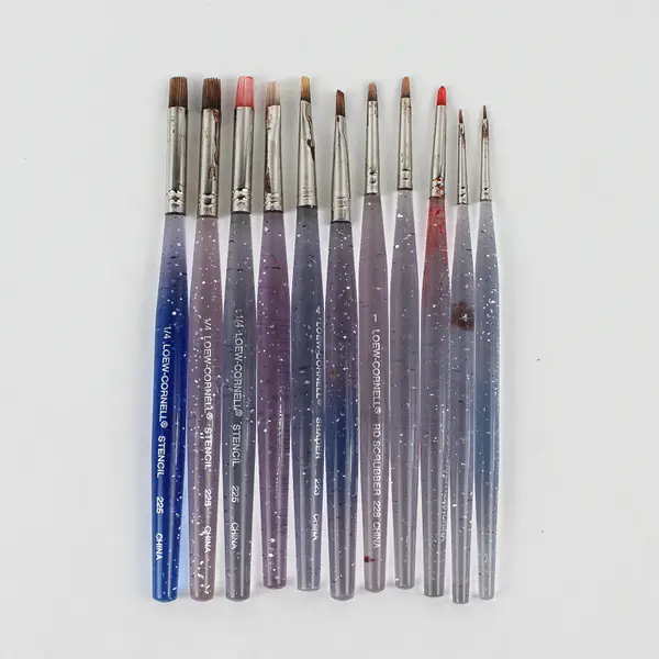 Lot of 11 Loew-Cornell Synthetic Paint Brushes, 3 used 