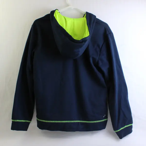 ASICS Youth L (14/16) Blue w/Green Trim Long Sleeve Full Zip Hoodie Jacket