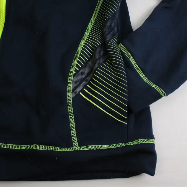 ASICS Youth L (14/16) Blue w/Green Trim Long Sleeve Full Zip Hoodie Jacket