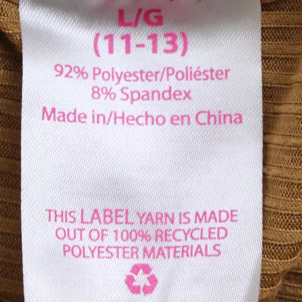 No Boundaries Juniors L 11-13 Brown Buckle Cutout Neck Ribbed Short Sleeve Shirt