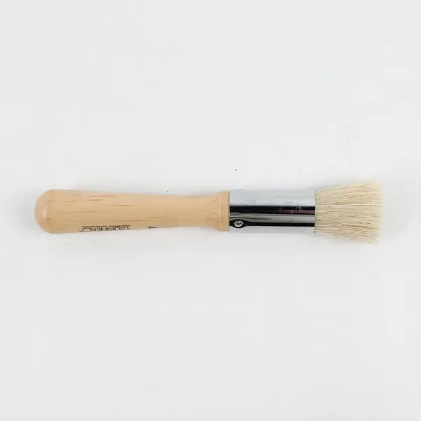 Circular TSUKINEKO Bristle Paint Brush #4 size , Wooden Handle 