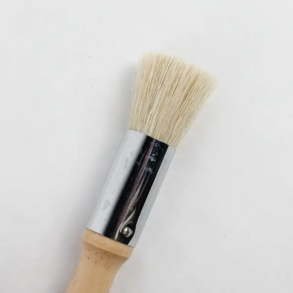Circular TSUKINEKO Bristle Paint Brush #4 size , Wooden Handle 