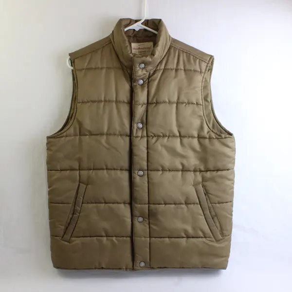 Original Weatherproof Vintage Men's M Brown Snap Button Up Puffer Vest