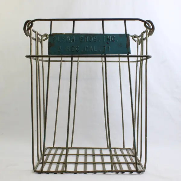 Vintage Metal Wire Egg Crate Olson Bros California