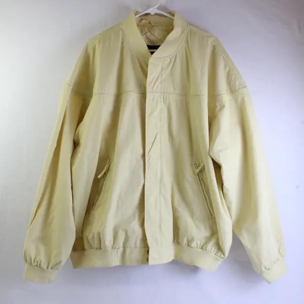 Vintage Original Windbreaker Men's 3X Yellow Knit Trim Full Zip Jacket
