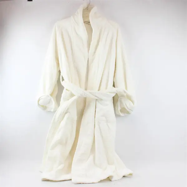 Frette White Terrycloth Cotton Bathrobe Adult Size Small