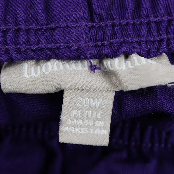 Woman Within Women's Plus 20W Petite Purple Denim Elastic Pull On Capris