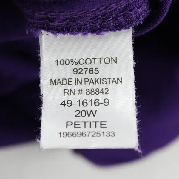 Woman Within Women's Plus 20W Petite Purple Denim Elastic Pull On Capris