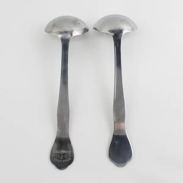 Lot of 2 Vintage Spoonful Of Comfort SS Long Handle Serving Ladle 10" Long Good
