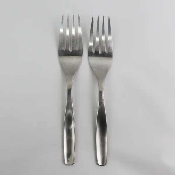 2 Gourmet Settings Vault Pattern (Matte) 18/10 SS Meat Serving Forks 10.25" Rare