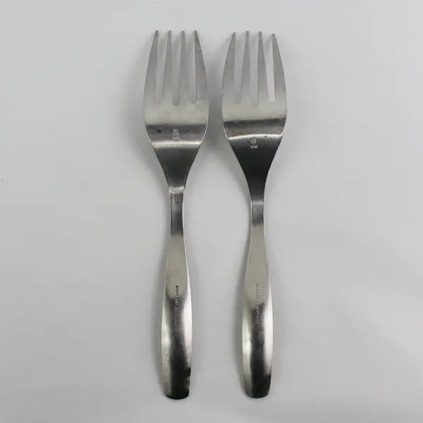 2 Gourmet Settings Vault Pattern (Matte) 18/10 SS Meat Serving Forks 10.25" Rare