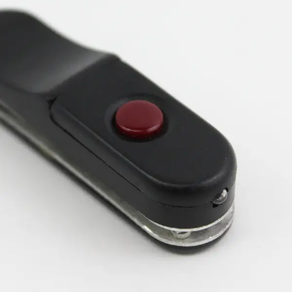 Black Pen Knife With A Single Blade, File, Scissors, Flashlight