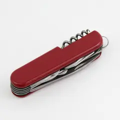 Red  12-in-1 Pocket Knife Multi Tool 3.5" Handle 2" Drop Point Stainless Blade