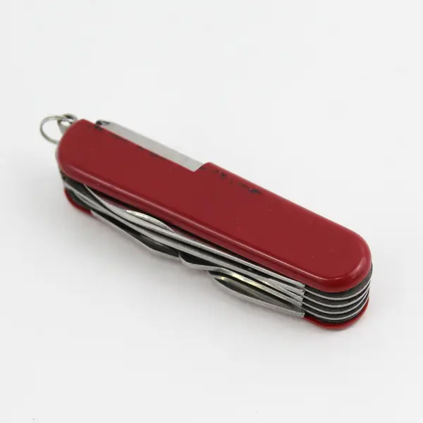 Red  12-in-1 Pocket Knife Multi Tool 3.5" Handle 2" Drop Point Stainless Blade