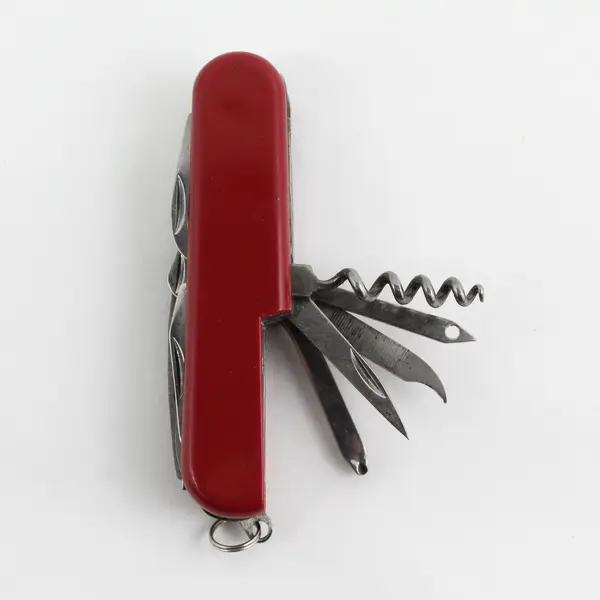 Red  12-in-1 Pocket Knife Multi Tool 3.5" Handle 2" Drop Point Stainless Blade