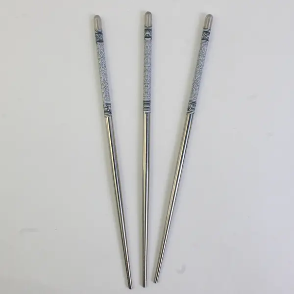 Mixed Lot 5 Pairs Reusable Steel Chopsticks Table Utensils