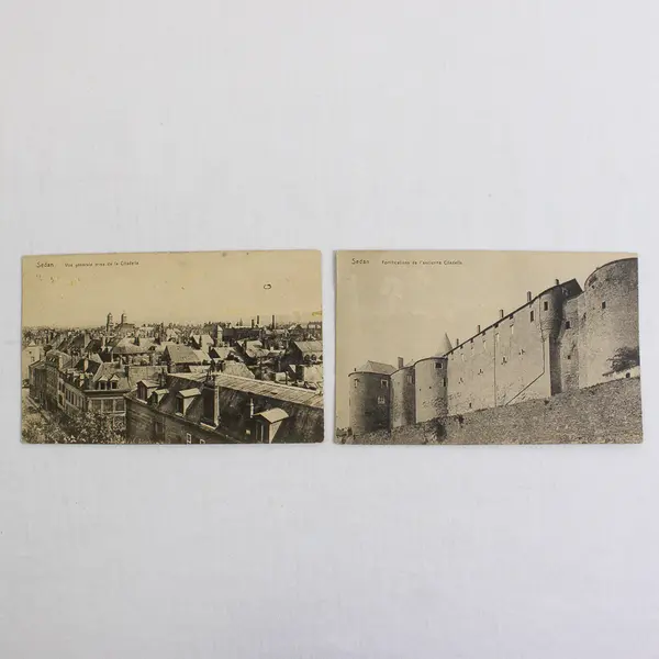 Lot of 2 Vintage Sedan France Citadelle Litho Postcards 1910s