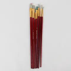 Lot of 7 Red DALER ROWNEY Paint Brushes, used 