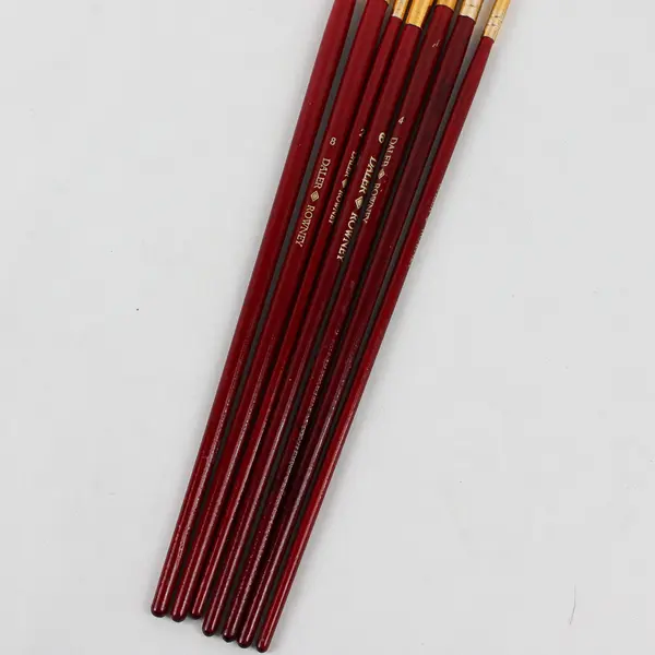 Lot of 7 Red DALER ROWNEY Paint Brushes, used 