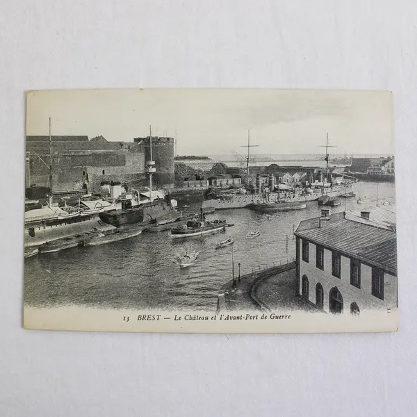 Lot of 3 Vintage Brest France Port Litho Postcards 1910s