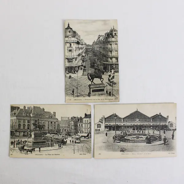 Lot of 3 Vintage Orleans France Litho Postcards 1910s