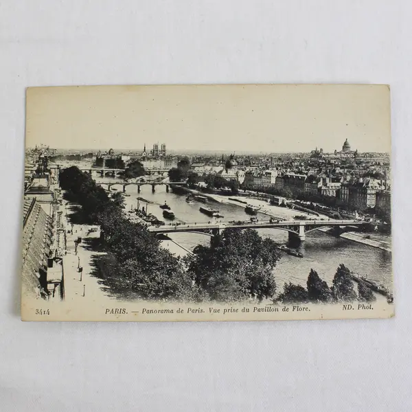 Lot of 3 Vintage Paris  France Litho Postcards 1910s River Views