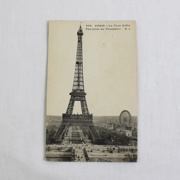 Lot of 3 Vintage Paris France Litho Postcards 1910s Eiffel Tower Concorde Palace