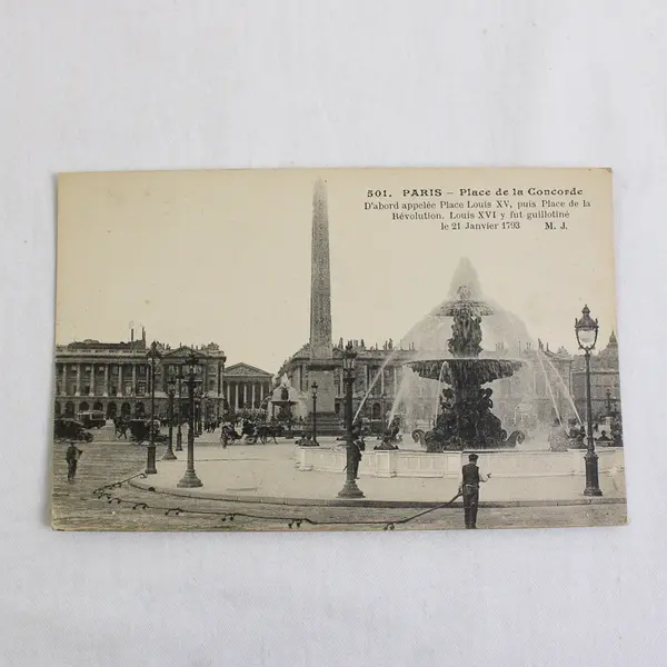 Lot of 3 Vintage Paris France Litho Postcards 1910s Eiffel Tower Concorde Palace