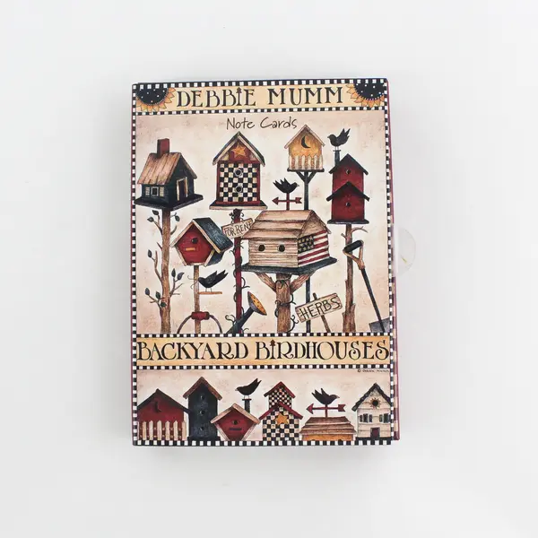 Set of 6 Debbie Mumm Backyard Birdhouses Summer Notecards with Envelopes