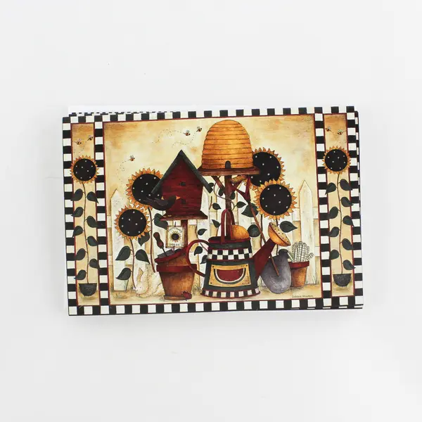 Set of 6 Debbie Mumm Backyard Birdhouses Summer Notecards with Envelopes