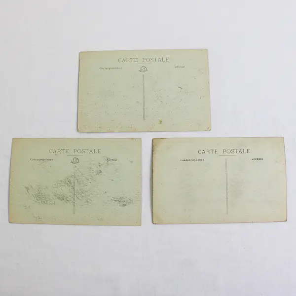Lot of 3 Vintage Sainte-Menehould France Litho Postcards 1910s