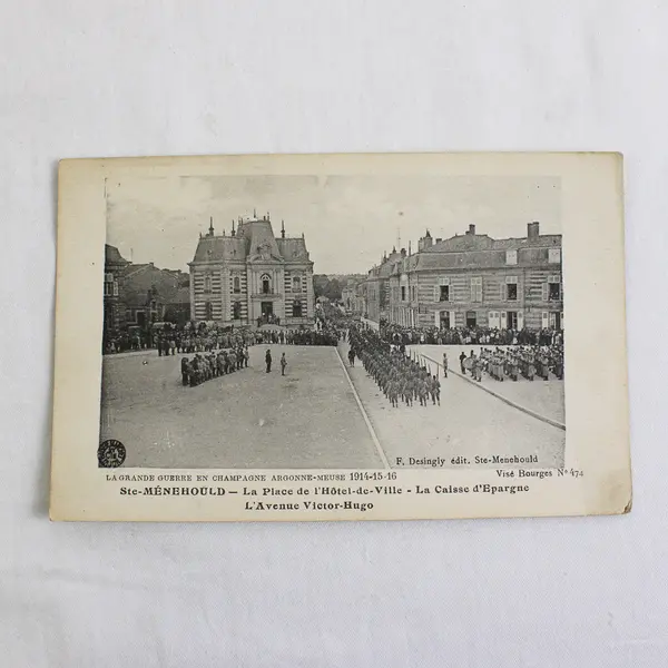 Lot of 3 Vintage Sainte-Menehould France Litho Postcards 1910s
