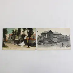 Lot of 2 Vintage Le Mans France Litho Postcards 1910s