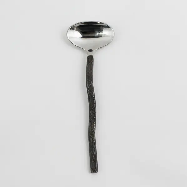 Gourmet Settings GON3 Pattern 18/8 SS Black Oxidized Sugar Spoon 6" Rare HTF 