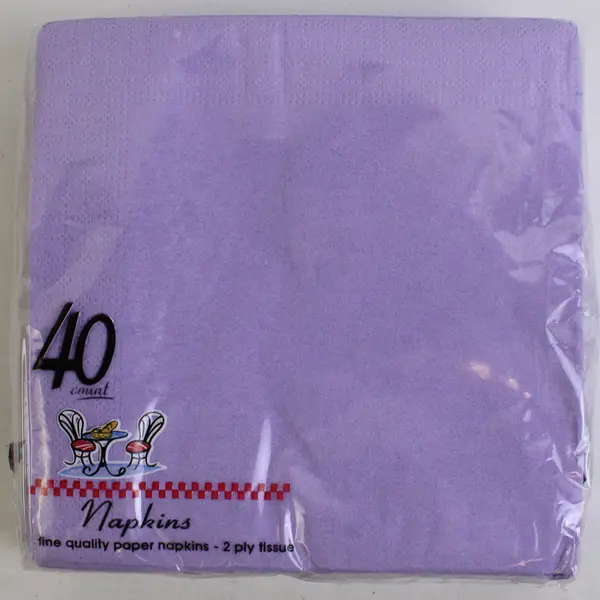 Lot Of 2 Paper Luncheon Napkins (Set Of 40 Purple, Party! Set Of 20 Brown)