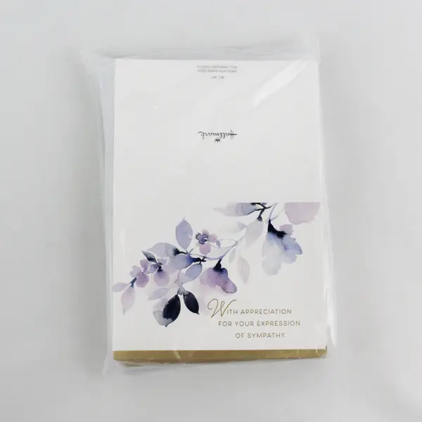 Set of Hallmark Watercolor Flowers Sympathy Thank You Cards NEW SEALED