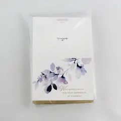 Set of Hallmark Watercolor Flowers Sympathy Thank You Cards NEW SEALED