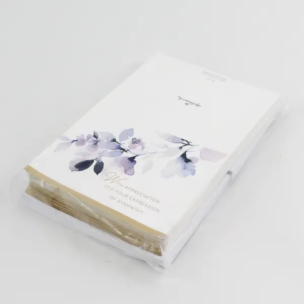 Set of Hallmark Watercolor Flowers Sympathy Thank You Cards NEW SEALED