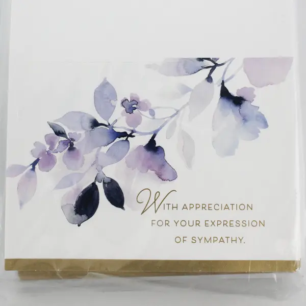 Set of Hallmark Watercolor Flowers Sympathy Thank You Cards NEW SEALED