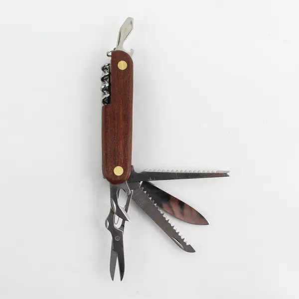 Wood Handle Stainless Steel Multi Purpose Tool – 11 Tools