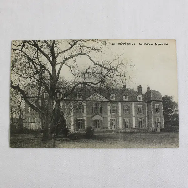 Lot of 2 Vintage Foecy France Chateau Lithograph Postcards 1910s