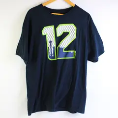 Point Sportswear Blue "12" Printed Seattle Seahawks Short Sleeve T-Shirt Mens XL